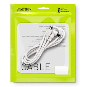 Антенный кабель Smartbuy разъемы M-M, угловой разъем, длина 1,8 м (K-TV111)/30