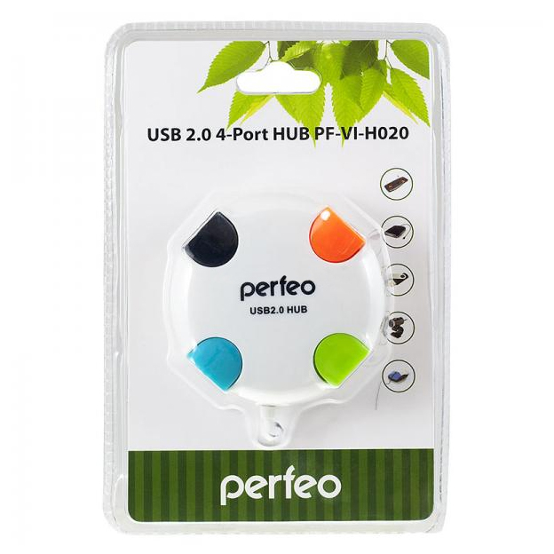 Perfeo USB-HUB 4 Port, (PF-VI-H020 White) белый 1