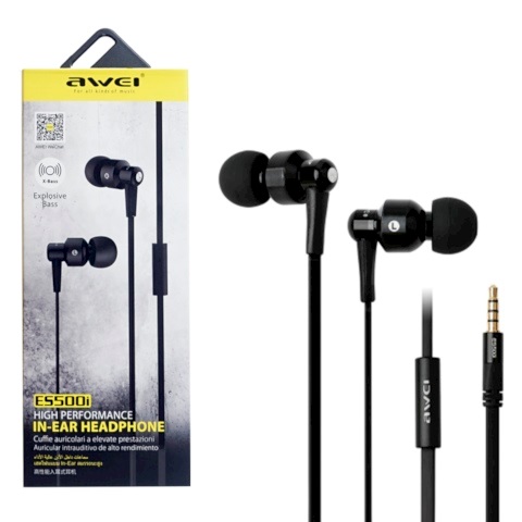 Наушники проводные с микрофоном Awei ES500i (Black) 1 Наушники проводные с микрофоном Awei ES500i (Black) 1