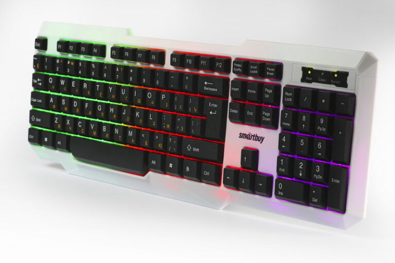 Клавиатура проводная с подсветкой Smartbuy ONE 333 USB бело-черная (SBK-333U-WK)/20 1
