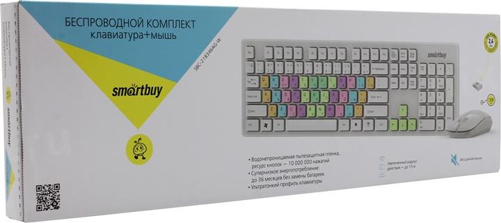 Комплект клавиатура+мышь с цветными клавишами Smartbuy 218346AG белый (SBC-218346AG-W) /20 1