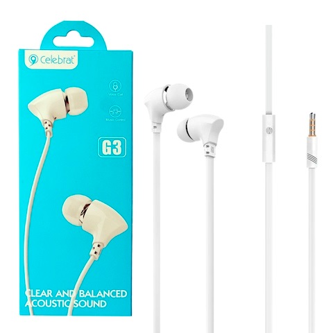 Наушники Celebrat G3 3.5mm Jack 1.2m (White) 1