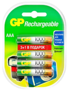 GP AAA1000mAh/(3+1)BL аккумулятор Пластик 1