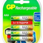 GP AAA1000mAh/(3+1)BL аккумулятор Пластик