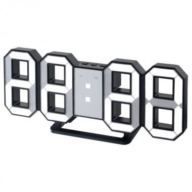 Perfeo LED часы-будильник "LUMINOUS", черный корпус / белая подсветка (PF-663) 1