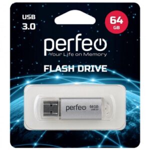 Perfeo USB 3.0 64GB C14 Silver metal series 1
