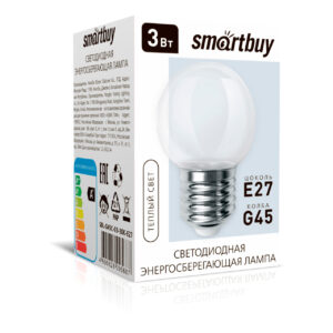 Светодиодная (LED) Лампа CLEAR Smartbuy-G45-03W/3000/E27 (SBL-G45C-03-30K-E27) 1