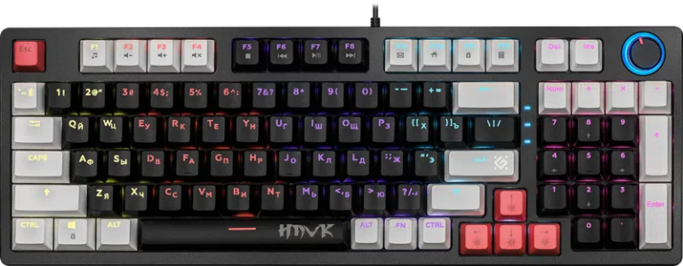 Механическая клавиатура Hawk GK-418 RU,радужн,97кн,1,5м,крас.свитч DEFENDER 1