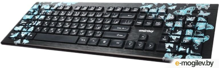 Клавиатура проводная мультимедийная с принтом Smartbuy 223 USB Butterflies (SBK-223U-B-FC)/20 1