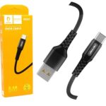 Кабель USB - TypeC DENMEN D02T (черный) 1м