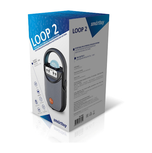 Акустическая система Smartbuy LOOP 2, 5Вт, Bluetooth, MP3, FM-радио, черная (арт.SBS-5060)/50 1