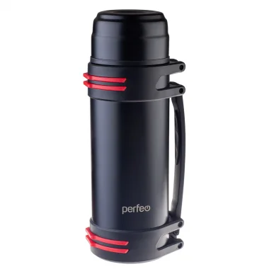 PERFEO Термос для напитков с к/п, ситечком, чашкой, ручкой, ремнем, объем 2 л., черный (PF_D0216) 1