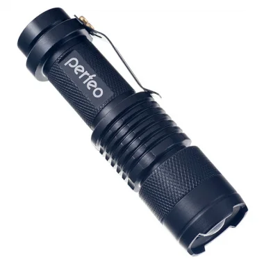 Perfeo Светодиодный фонарь LT-031-A Black, 200LM, аккумулятор 14500+1*AA, Zoom, 3 режима 1