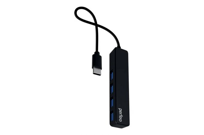 Perfeo USB C-HUB 4 Port, (PF-H039 Black) чёрный 1