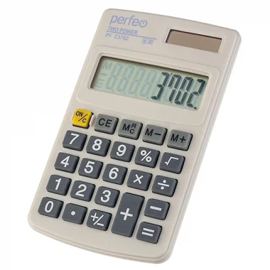 Perfeo калькулятор карманный PF_C3702, 8-разр., белый 1