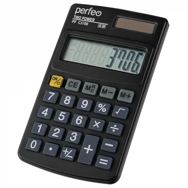Perfeo калькулятор карманный PF_C3706, 8-разр., черный 1