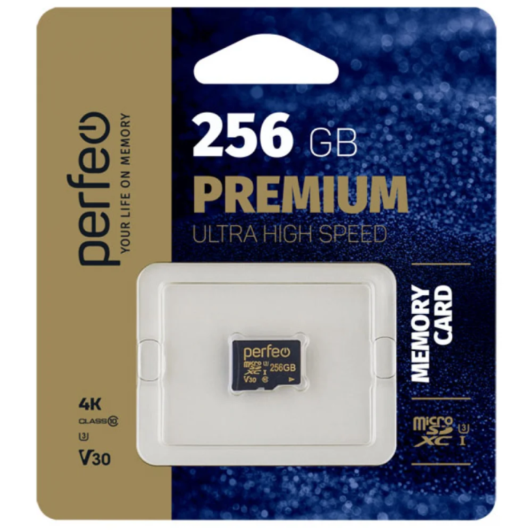 Perfeo microSDXC 256GB High-Capacity (Class 10) UHS-3 V30 w/o Adapter 1