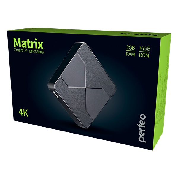 ТВ-приставка Perfeo SMART TV BOX "MATRIX", Android 9.0, Amlogic S905X2, 2G/16Gb, Bluetooth 4.1 PF_A4 1