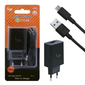 Сетевое зарядное устройство LP S40m QC3.0 5V/3.1A 1USB + кабель Micro 1м Black 1