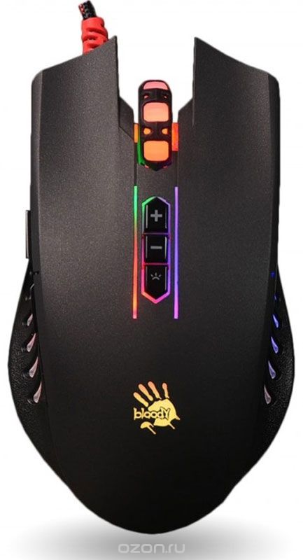 Мышь проводная A4Tech Bloody Q81 черный, 3200 dpi, USB, кнопки - 8 1