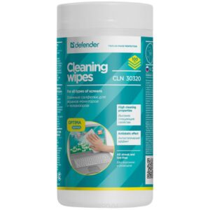 Салфетки Defender чистящие влажные CLN30322 для экранов (100шт) (30322) 1