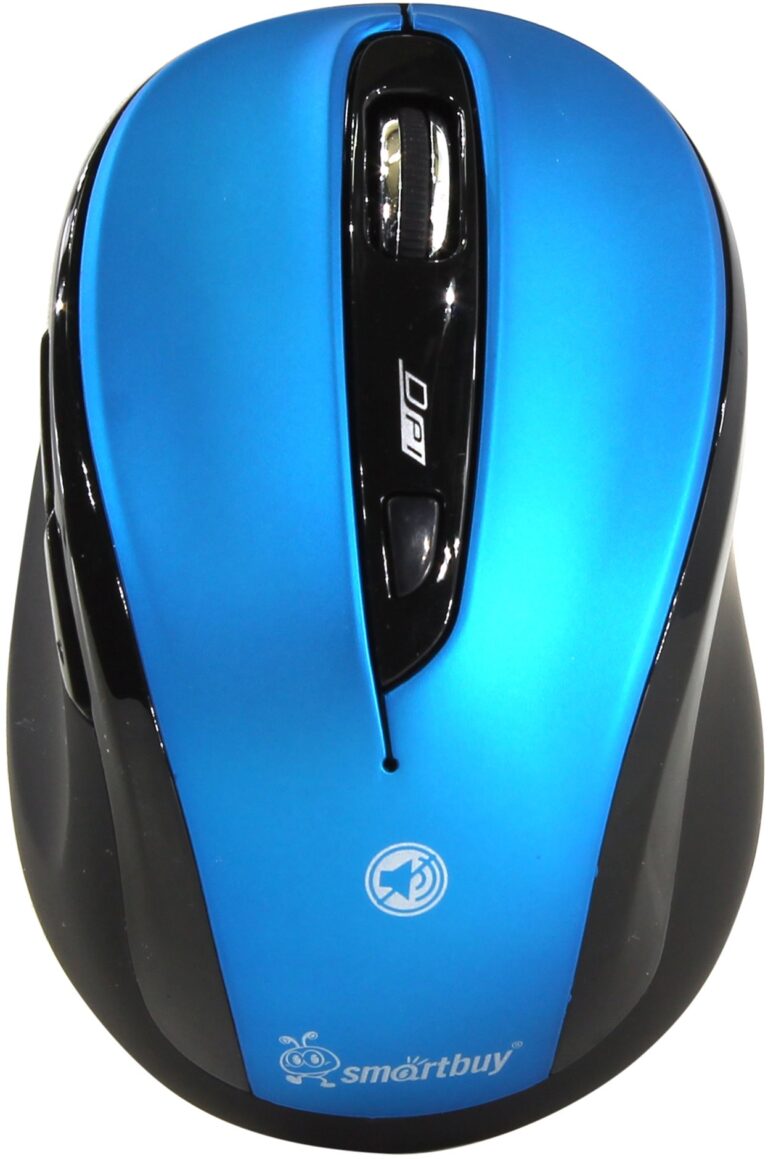 Мышь беспроводная беззвучная Smartbuy 612AG синяя, LED Blue (SBM-612AG-BK)/40/ 1
