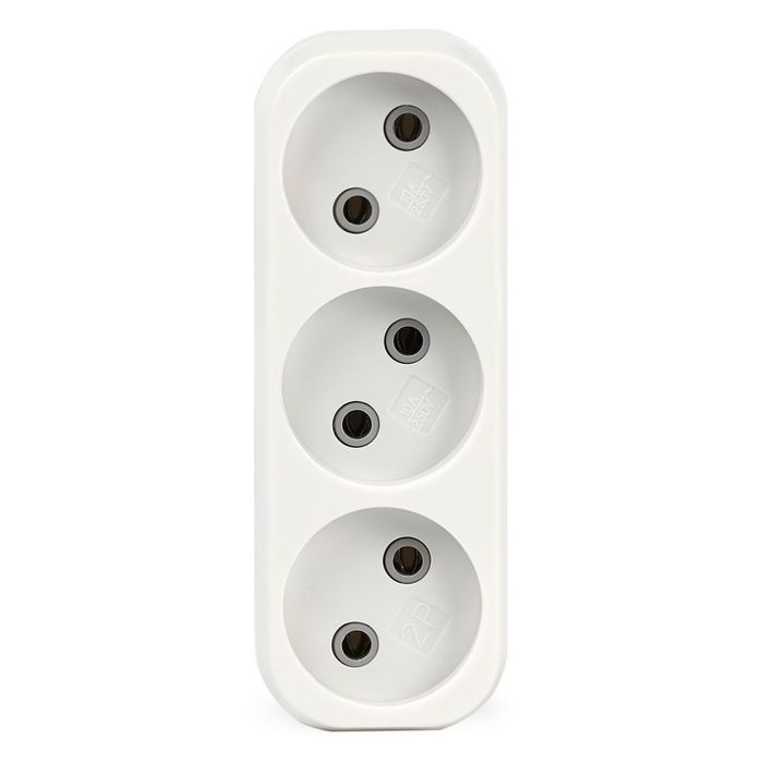 Разветвитель Smartbuy, 3 гнезда без заземления плоский 10А 250B (SBE-10-A02-3)/100 1