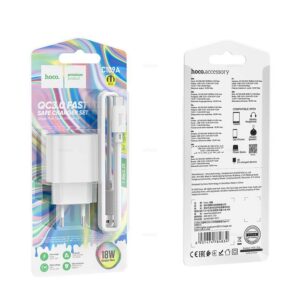 сетевое зар. устр-во б/каб. TC hoco C109A (1USB) в блистере 18W QC3.0 white 1