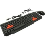 Проводной мультимедийный комплект клавиатура+мышь Smartbuy ONE черно-красный (SBC-230346-KR) /20