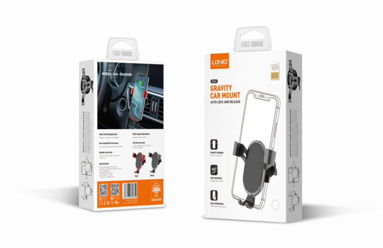 LDNIO MG01/ Автодержатель гравитационный для смартфона до 6,5"/ на воздуховод/ Red 1