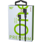 Кабель Perfeo iPhone Usb 1.0м угловой черный, бокс I 4315
