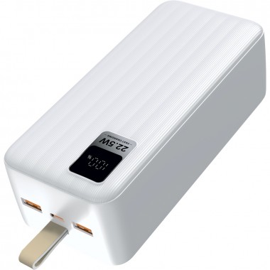 Perfeo Powerbank WATERFALL 20000 mAh/LED дисплей/PD + QC 3.0/Type-C/2 USB/Выход: 5A, max 22.5WWhite 1 Perfeo Powerbank WATERFALL 20000 mAh/LED дисплей/PD + QC 3.0/Type-C/2 USB/Выход: 5A, max 22.5WWhite 1