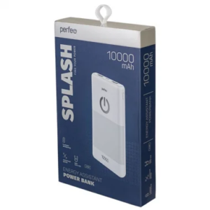 Perfeo Powerbank 10000 mah + Micro usb /In Micro usb /Out USB 1 А, 2.1A/ White 1