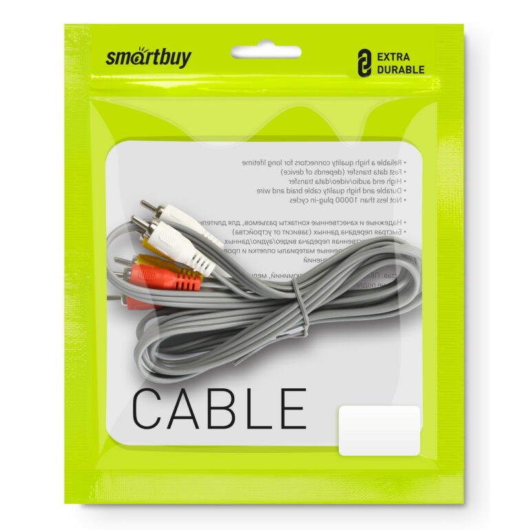 Кабель соединительный Smartbuy 3xRCA (M) - 3xRCA (M), 3,0 м, в пакете (KA-233-125)/50 1