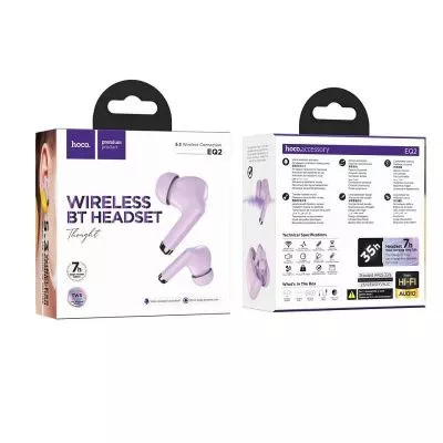 Bluetooth-наушники беспроводные вакуумные Hoco EQ2 Thought (Purple) 1 Bluetooth-наушники беспроводные вакуумные Hoco EQ2 Thought (Purple) 1