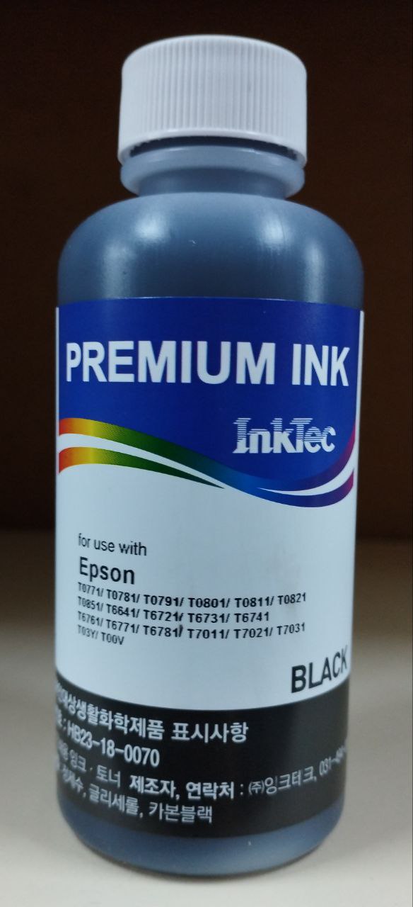 Чернила InkTec (E0010) для Epson R200/R270 (T0821), Bk, 0,1 л. (ориг.фасовка) 1