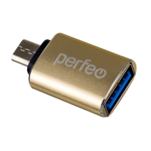 Perfeo adapter USB на micro USB c OTG, 3.0 (PF-VI-O012 Gold) золотой 1