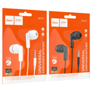 Наушники вакуумные AUX разъём с МК без рег.громкости длина 1.2м Hoco M121 (Black) 1