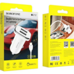 АЗУ 2USB 2.4A для Lightning 8-pin Borofone BZ12 (White)