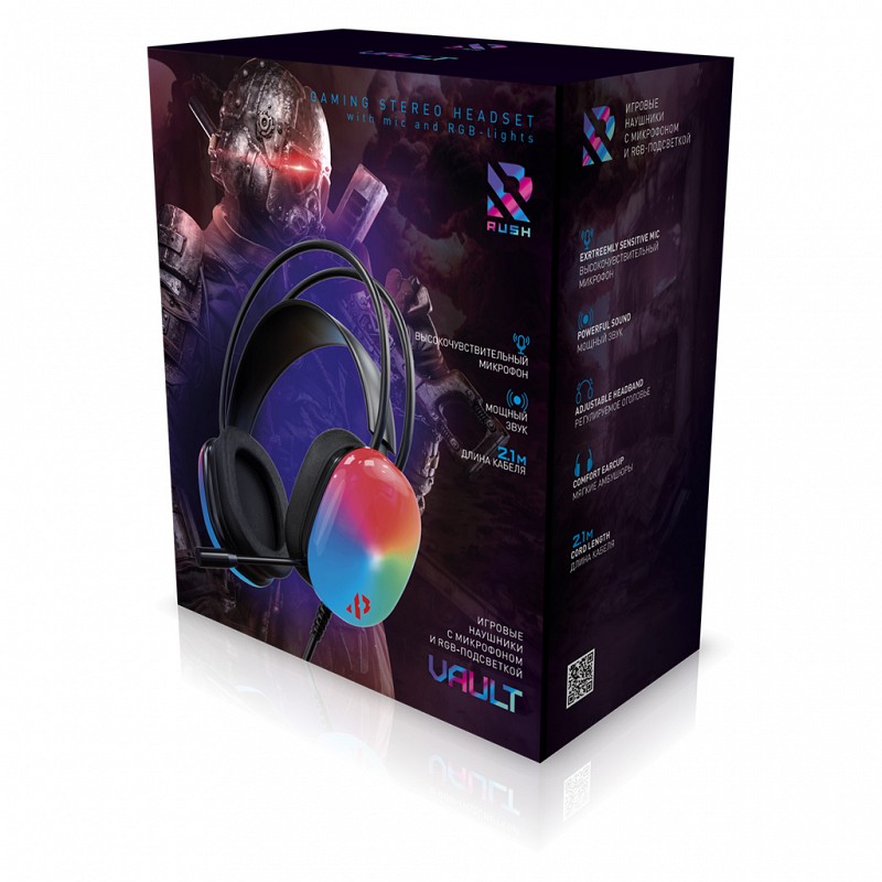 Игровая гарнитура Smartbuy VAULT, 50мм динамики, RGB-подсветка, рег.громкости, белая (SBHG-9780) 1 Игровая гарнитура Smartbuy VAULT, 50мм динамики, RGB-подсветка, рег.громкости, белая (SBHG-9780) 1