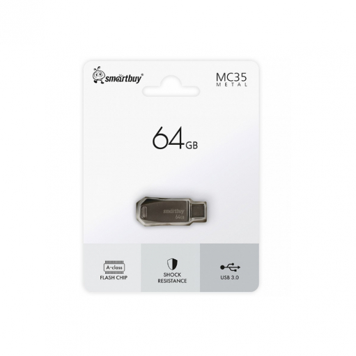 UFD 3.0 SmartBuy 064GB MC35 Metal Dual Type-C/Type-A (SB64GBMC35) 1