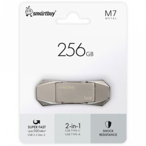 UFD 3.2 Gen.2 Smartbuy 256GB M7 Dual Type-C/Type-A, up to 500MB/s (SB256GBM7) 1