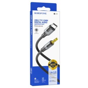 Аудиокабель AUX 3.5mm 1.0м Borofone BL19 (Black) 1