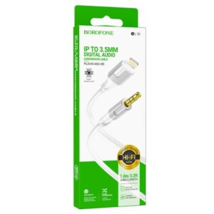 Аудиокабель AUX 3.5mm 1.0м Borofone BL19 (White) 1