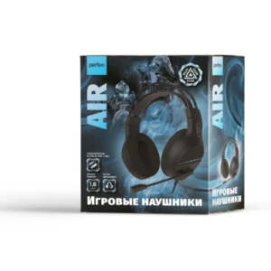 Perfeo игровая гарнитура RGF AIR черная 1,8 м, разъем 3,5 мм (4 pin) и USB (LED), переходник 1