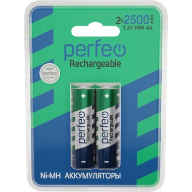 Perfeo AA2500mAh/2BL  Аккумулятор Пластик