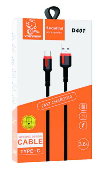 Кабель USB - TypeC Denmen Type-C D40T Gray 3.6A 1