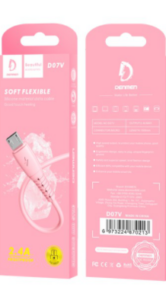 Кабель USB - Micro DENMEN D07V (Pink) 1м 1
