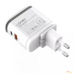 LDNIO A2423C/ Сетевое ЗУ+LED свет.+Кабель PD-L/ PD+QC 3.0/ 2 USB/  Выход: 3.3-12V, max 25W/ White