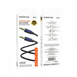 BOROFONE BL20/ AUX аудио кабель/3.5 mm jack - 3.5 mm jack/ 1m/ Силикон/Black 1
